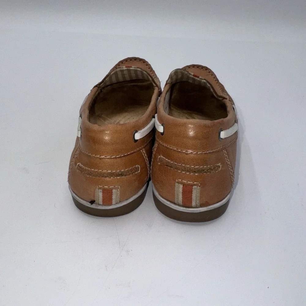 Naturalizer Natured Soul Womens Size 4.5 M Leather Boat Slip On Shoes Tan